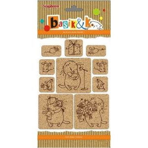 Naklejki korkowe ScrapBerry's Basik&K 1, 10szt